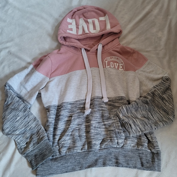 LOVE 🩷 HOODIE Block Colors Sweater - Picture 2 of 9